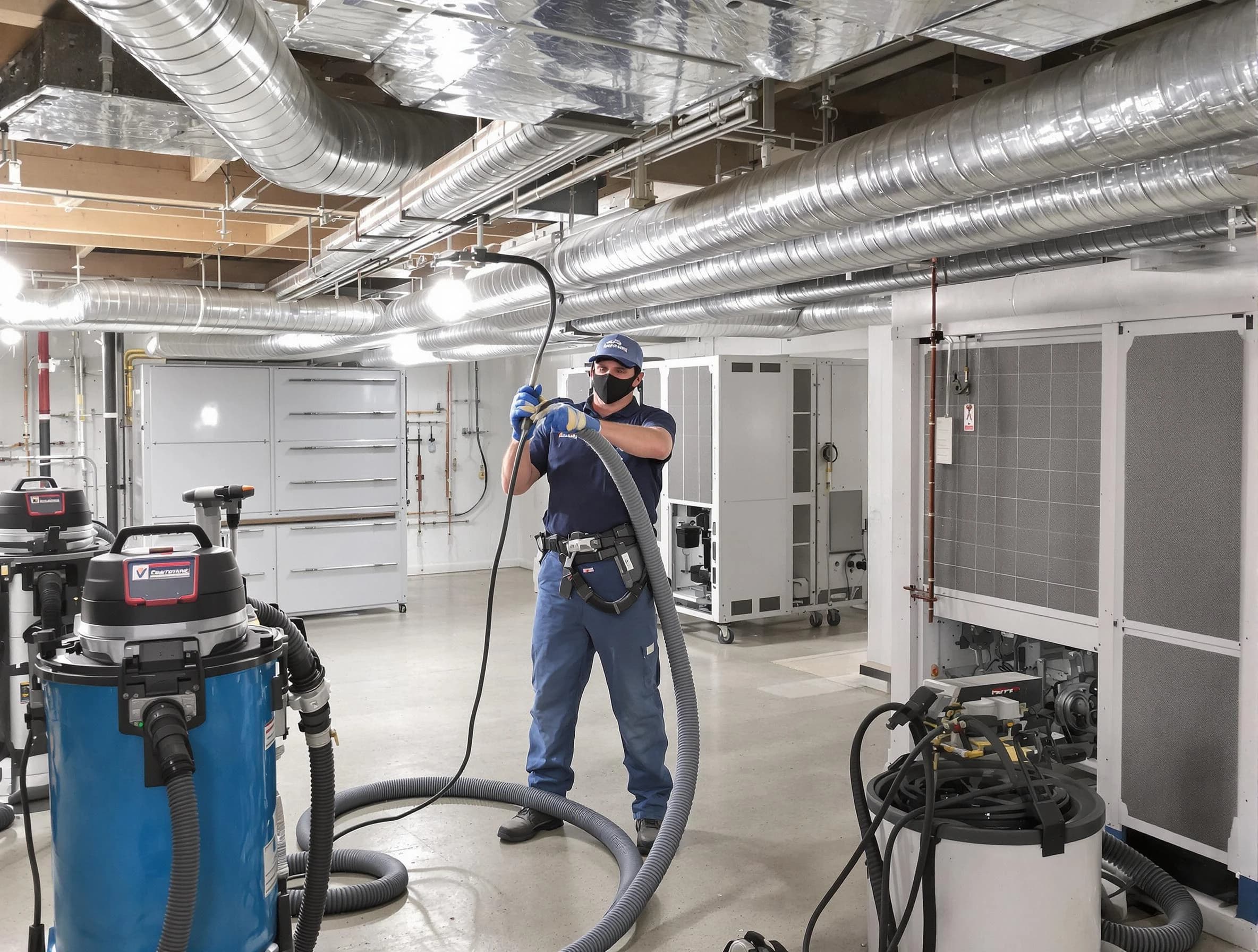 Cottonwood Heights Air Duct Cleaning specialist performing thorough central air duct cleaning for improved system efficiency in Cottonwood Heights