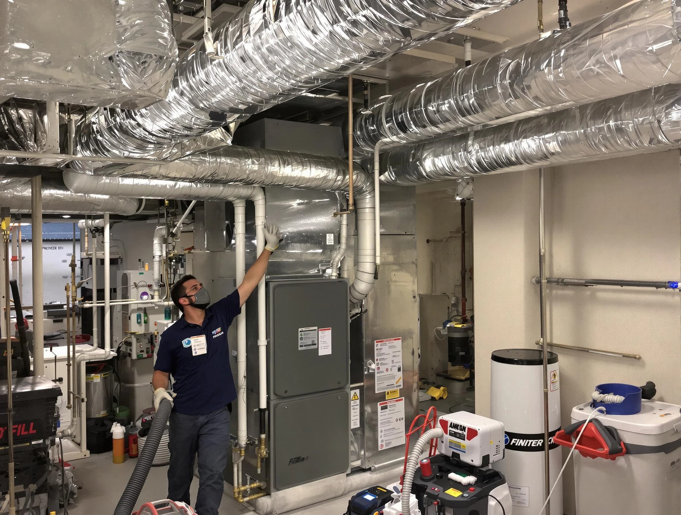 Cottonwood Heights Air Duct Cleaning specialist performing thorough furnace duct cleaning in a Cottonwood Heights residence
