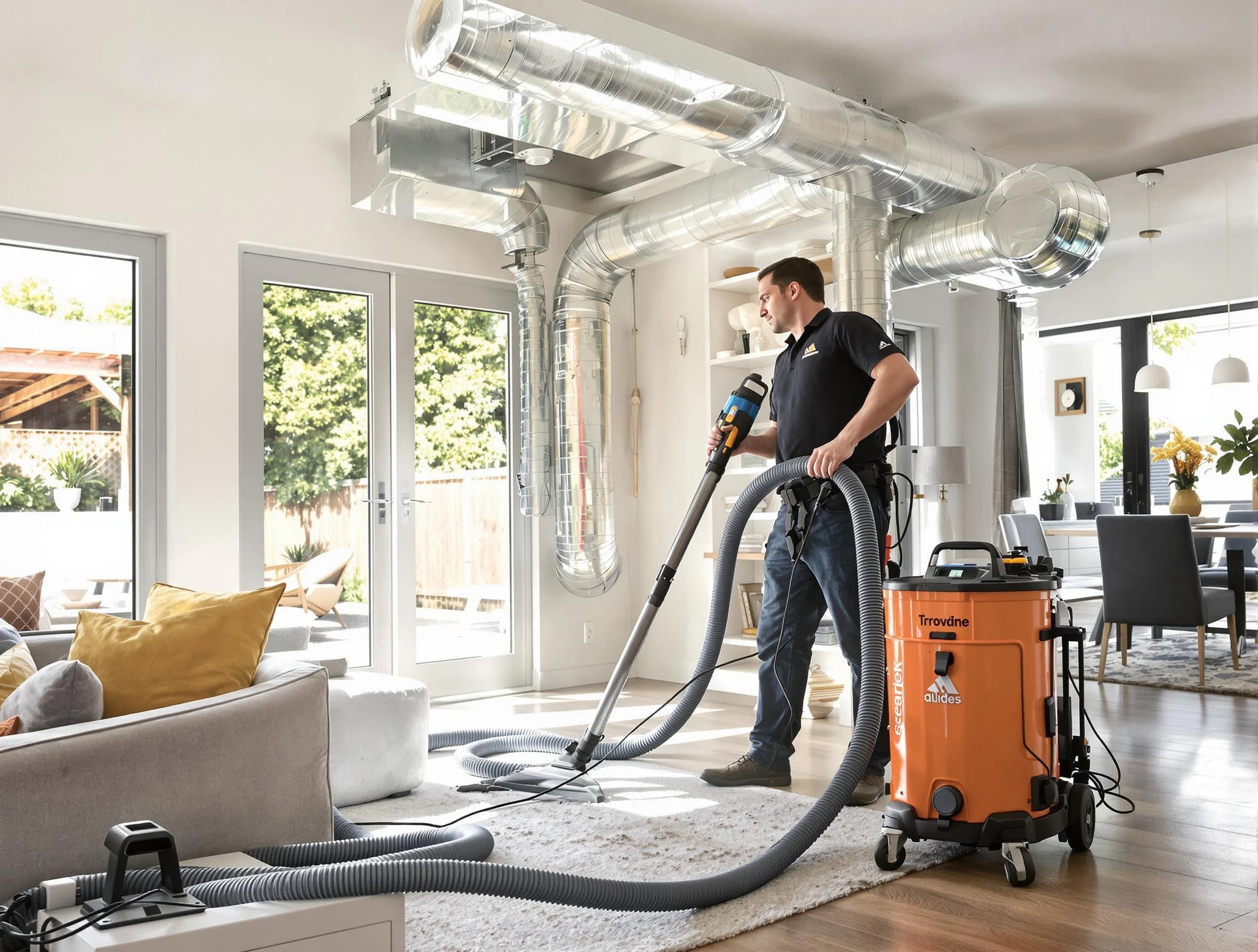 Cottonwood Heights Air Duct Cleaning specialist performing thorough residential duct cleaning using advanced equipment in Cottonwood Heights