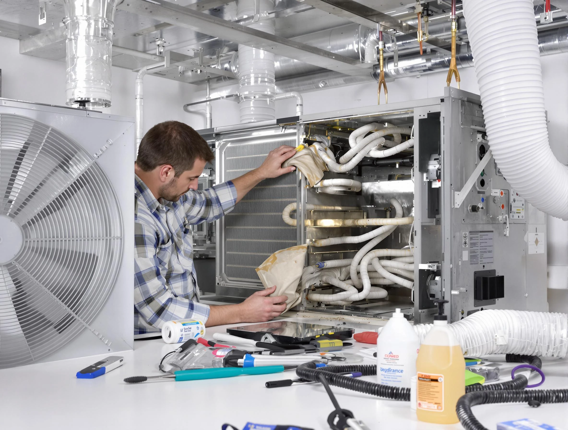 Cottonwood Heights Air Duct Cleaning specialist performing precision AC coil cleaning in Cottonwood Heights