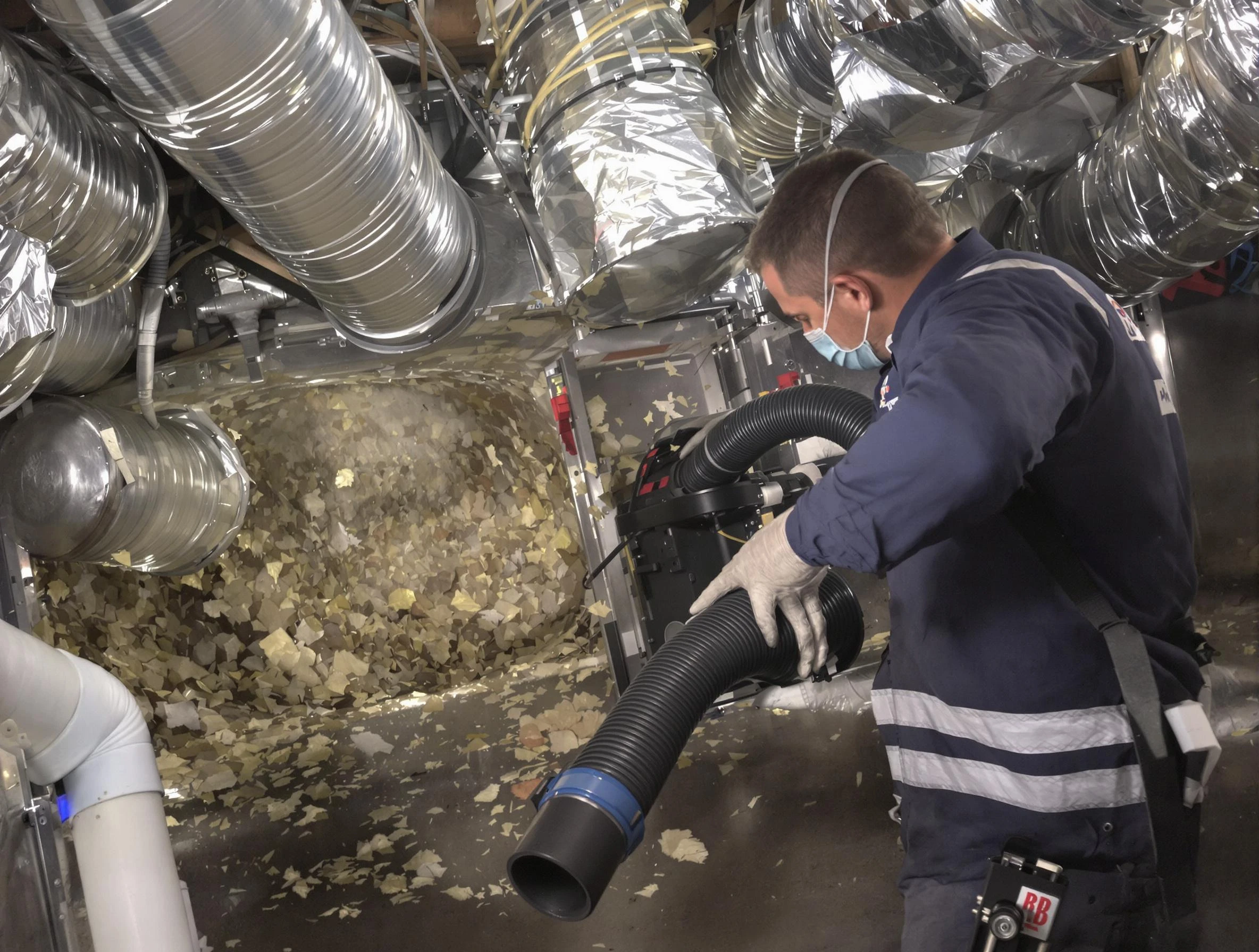 Cottonwood Heights Air Duct Cleaning specialist operating negative pressure cleaning equipment for thorough duct maintenance in Cottonwood Heights